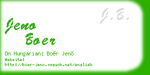 jeno boer business card