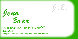 jeno boer business card